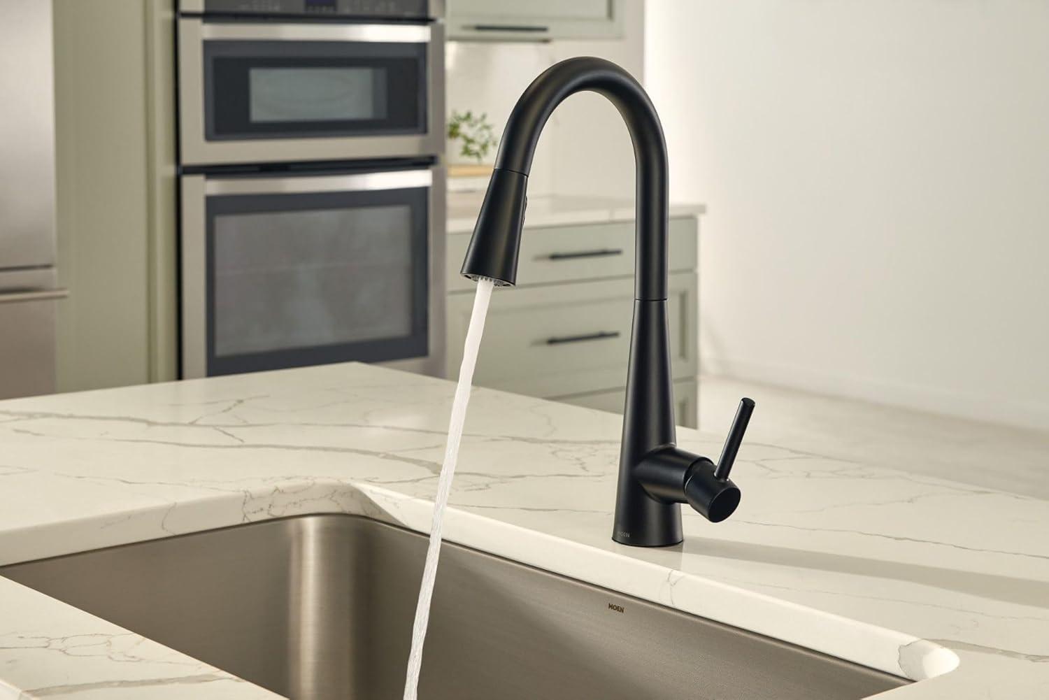 Sleek Pull Down Single Handle Kitchen Faucet with Power Boost Technology and Duralock