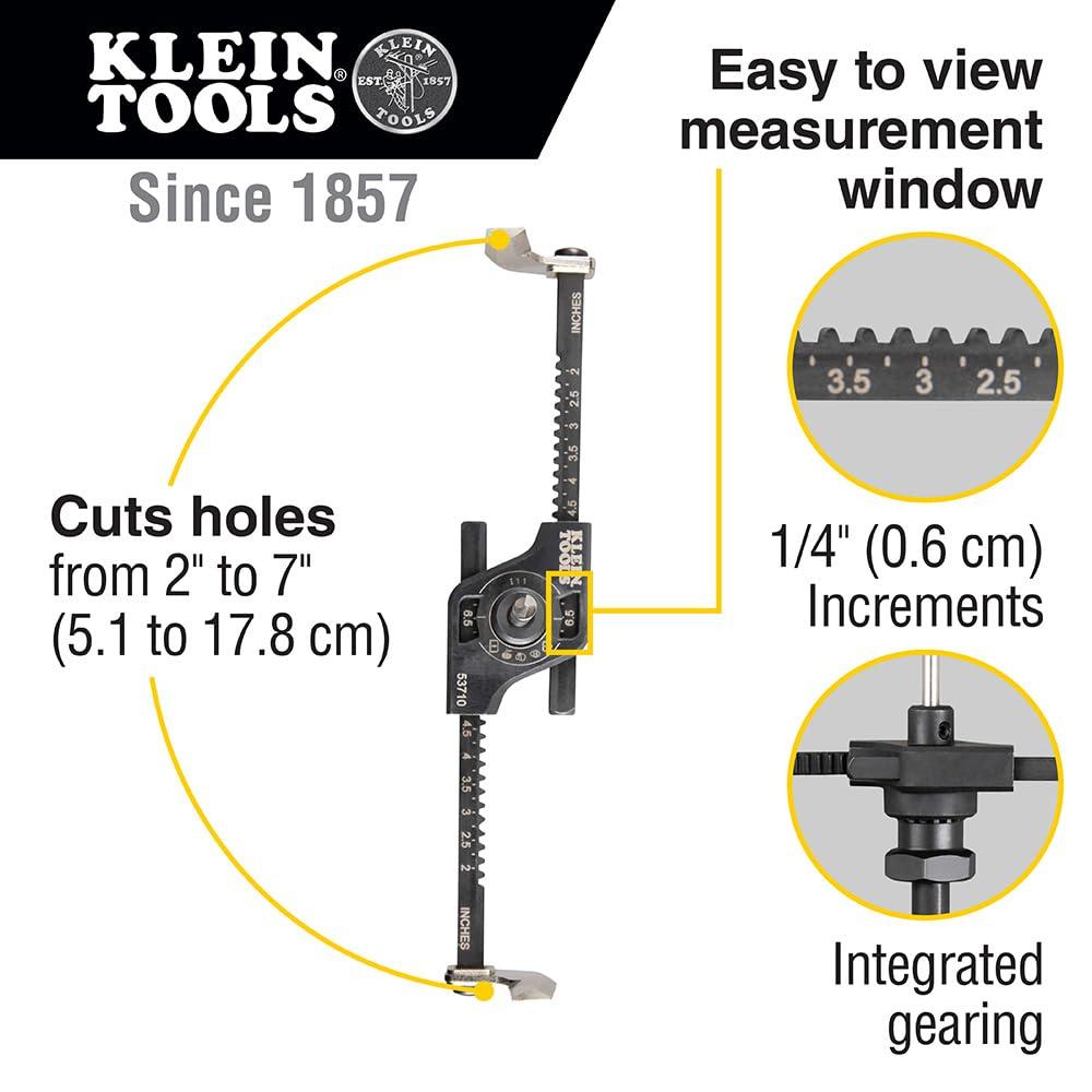 Klein Tools 53710 Adjustable Hole Saw with Auto-Set Arms
