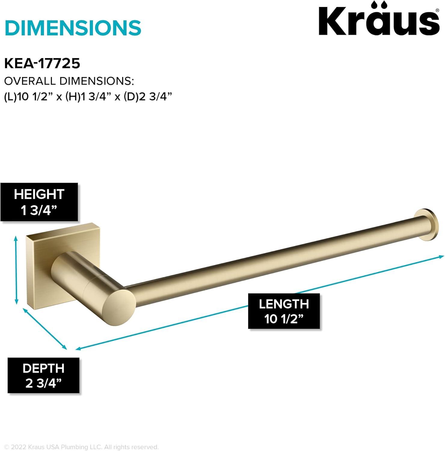 Ventus 10.5" Brushed Gold Wall Mounted Towel Bar