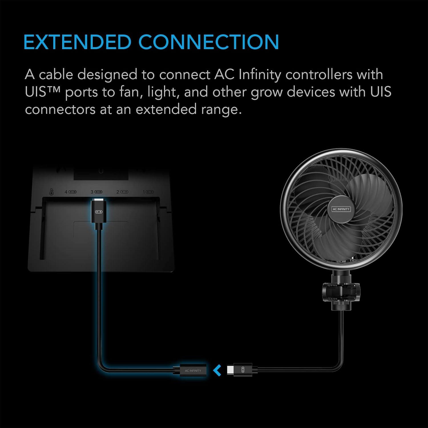 AC Infinity UIS to UIS Extension Cable, 10 Foot Connection Extender Cord, Works with CONTROLLER 69, CONTROLLER 63, CLOUDRAY, CLOUDLINE LITE, IONGRID, and IONBOARD