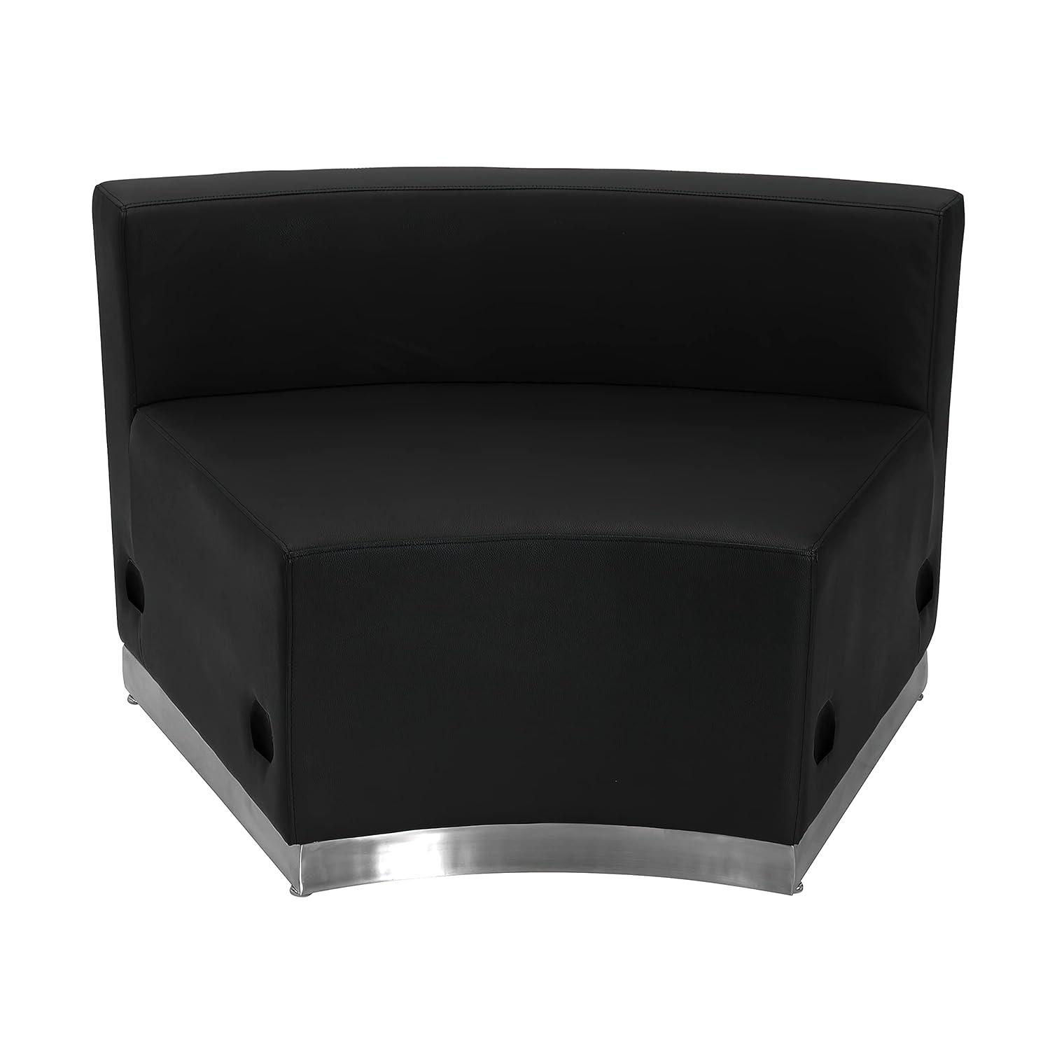 Flash Furniture Hercules Alon LeatherSoft Concave Chair with Brushed Stainless Steel Base