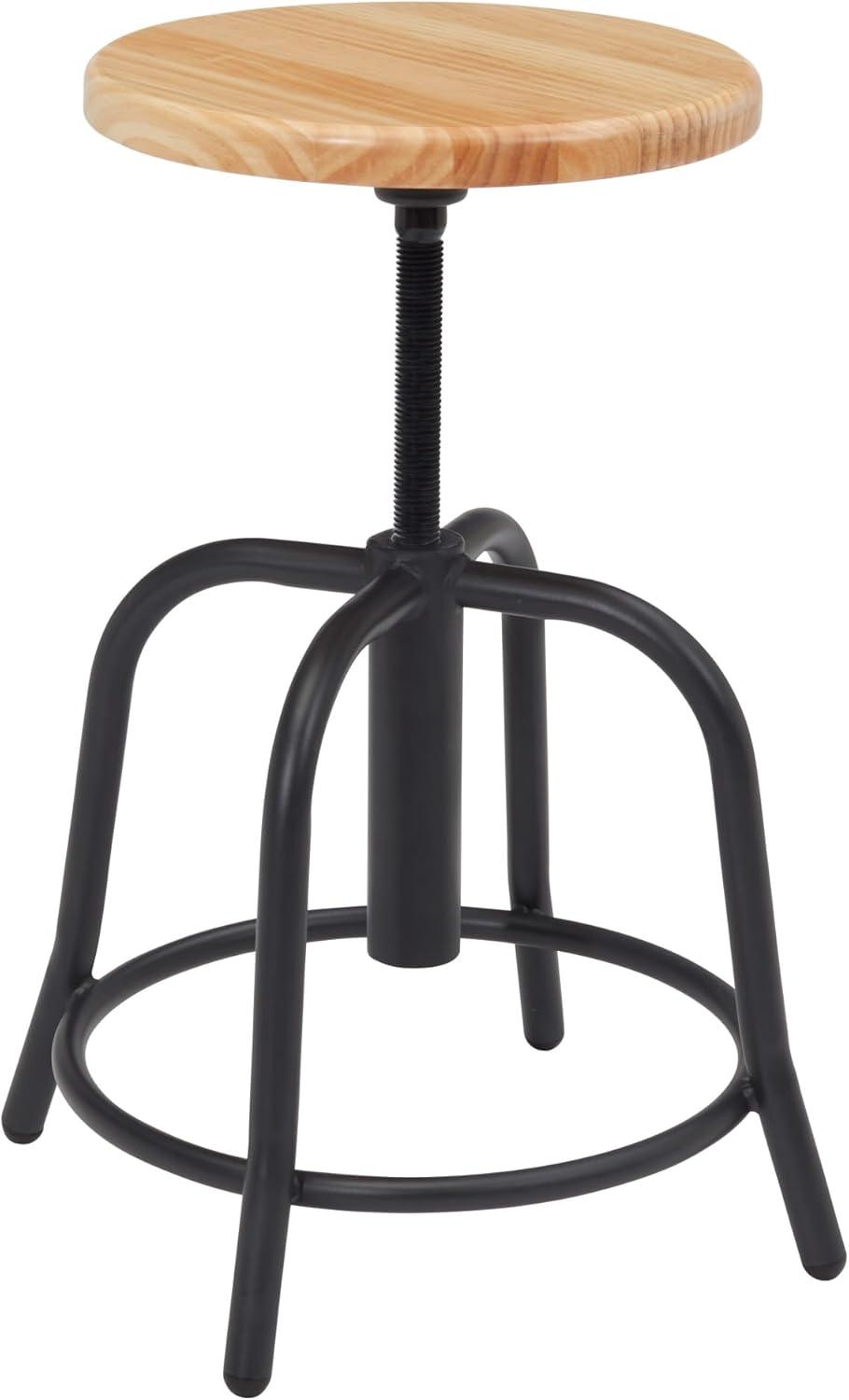 National Public Seating Adjustable Height Ergonomic Lab Stool with Footring