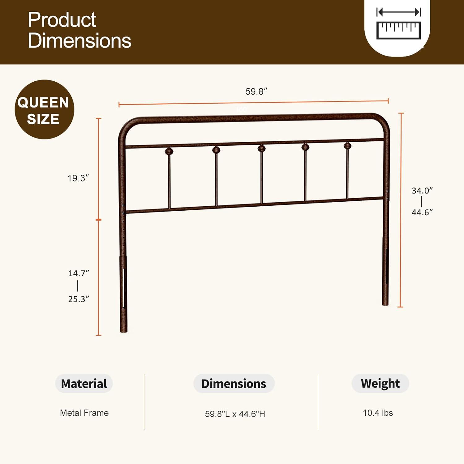 August Grove® August Grove® Metal Headboard - Adjustable Height - Farmhouse Victorian Style