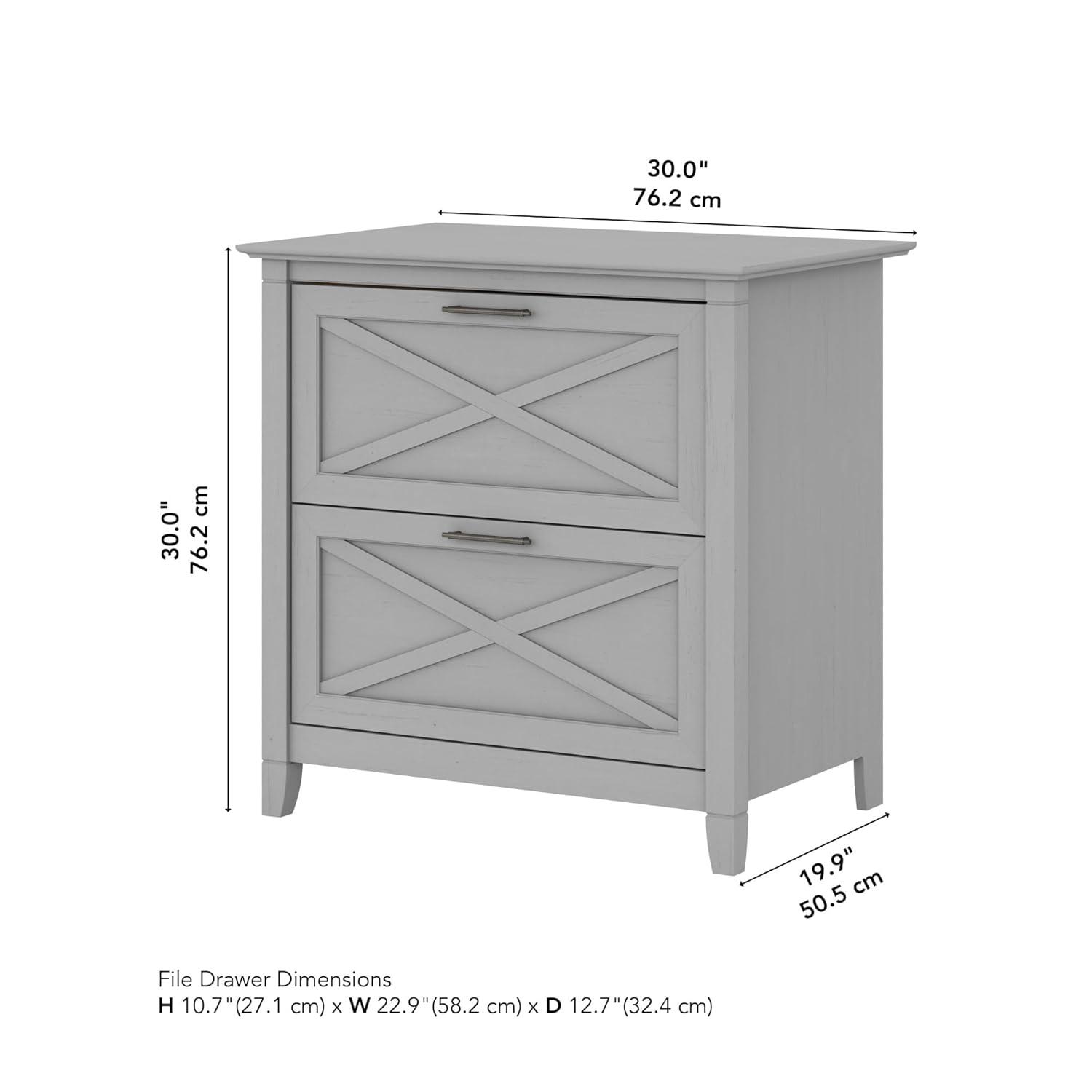 Bush Furniture Key West Lateral File Cabinet, 2 Drawer, Cape Cod Gray