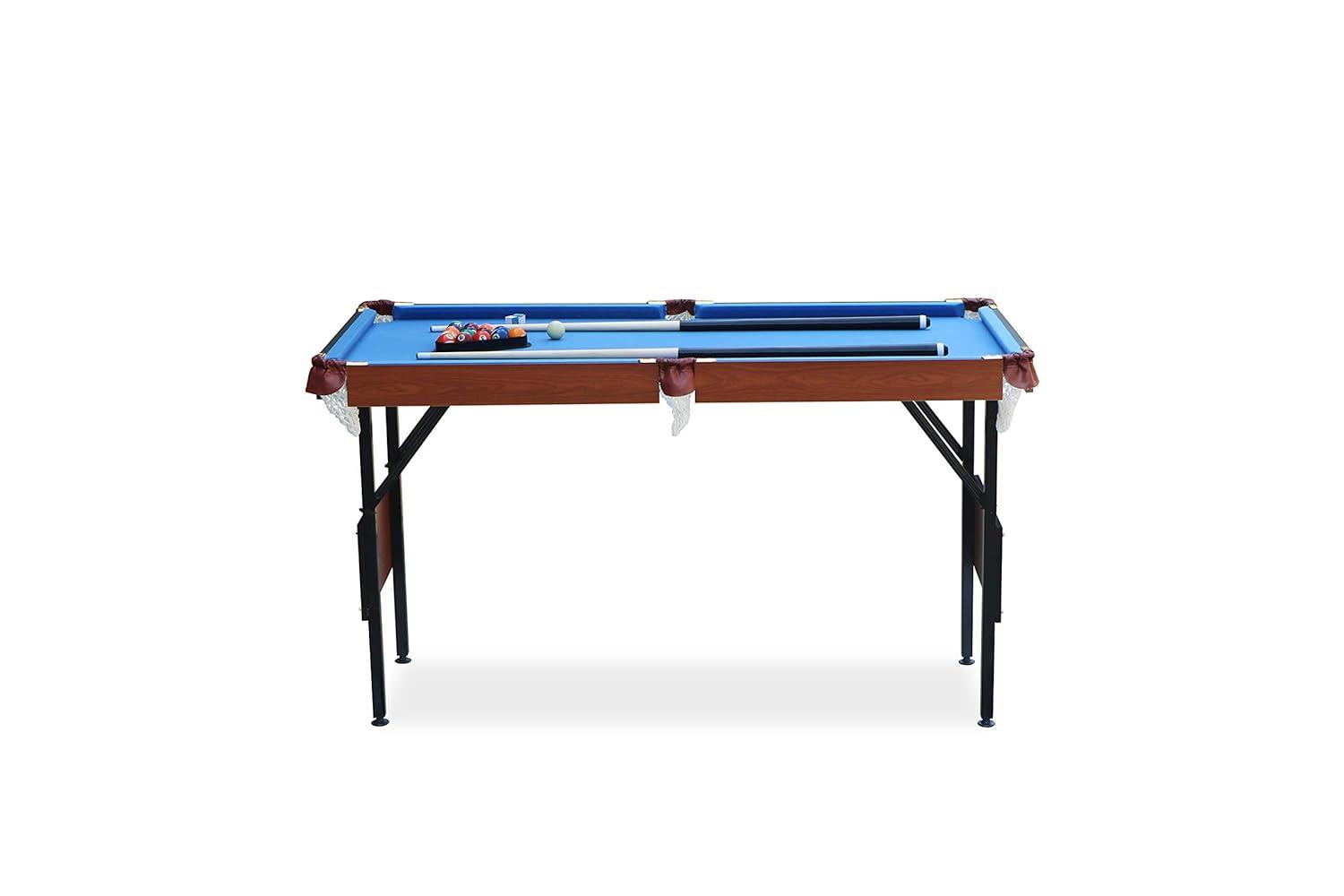 RACK Crux 55" Folding Classic Billiard Pool Table Multi Player Game, Blue