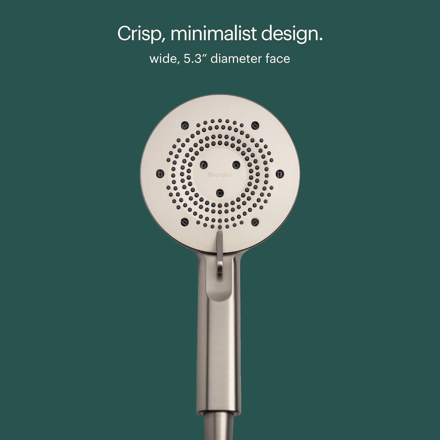 Brondell Nebia High Pressure Shower Head with Handheld Spray Combo, Yuba NE80, Adjustable Showerhead, 5- Setting, Precision Nozzle, Matte Black