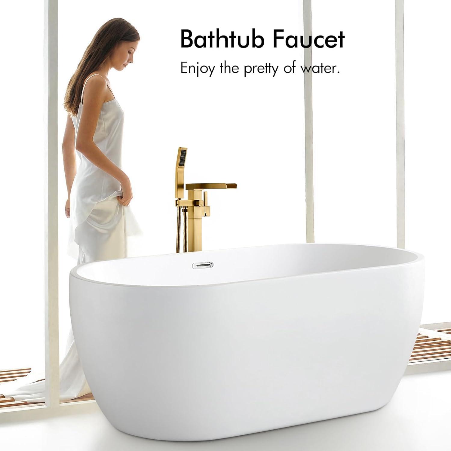 1 Handle Floor Freestanding Tub Filler with Diverter
