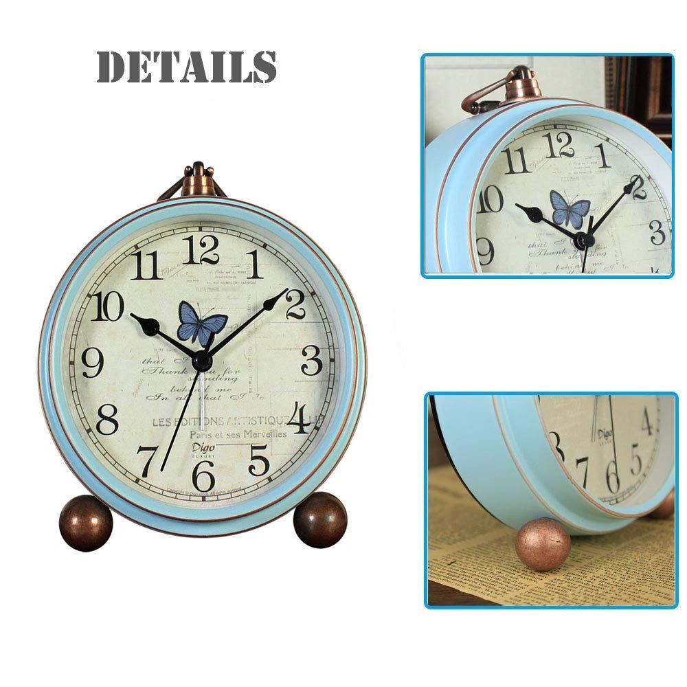 Raindrops Nautical Style Table Alarm Clock Vintage Desk Clock for Living Room Decor
