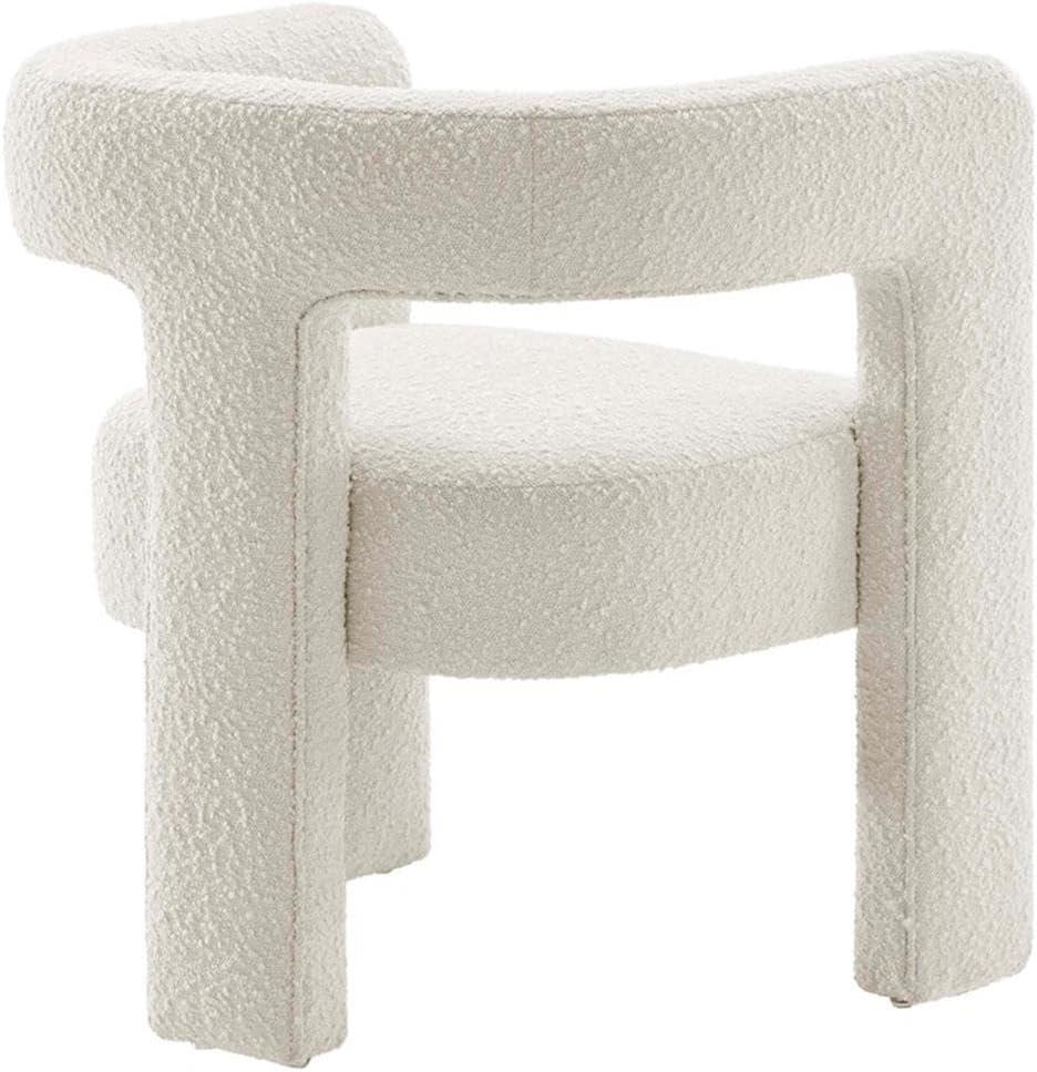 Modway Kayla Upholstered Modern Boucle Fabric Armchair in Ivory