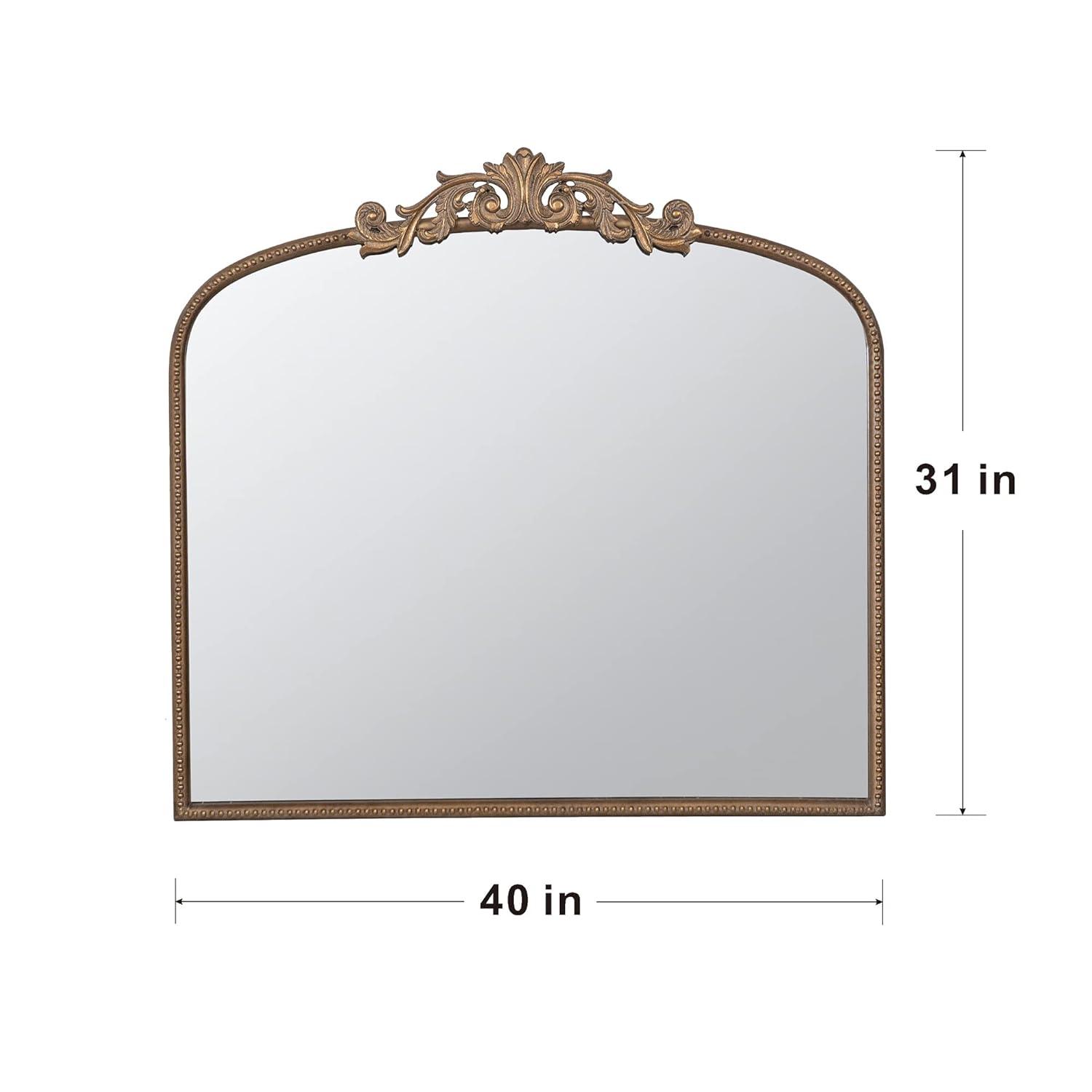 CHENGGUHENGXIN 40" X 31" Classic Design Large Arch Mirror And Baroque Inspired Frame For Living Room Bathrrom Enterway Console