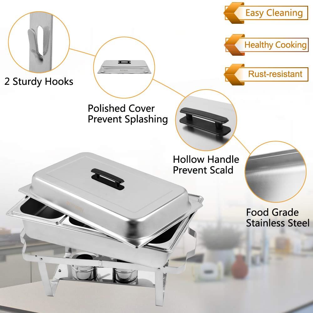 ROVSUN 8 Quart Stainless Steel Silver Chafing Dish Buffet Set 1/3 Food Pan