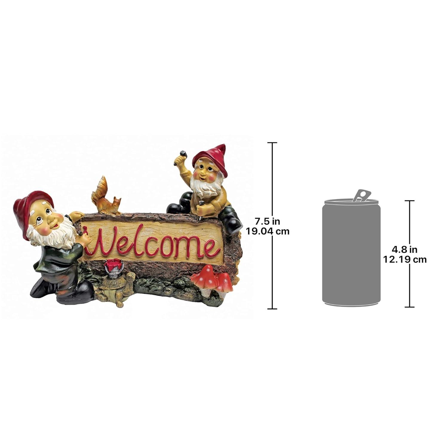 Design Toscano Greeting Gnomes Welcome Sign Statue