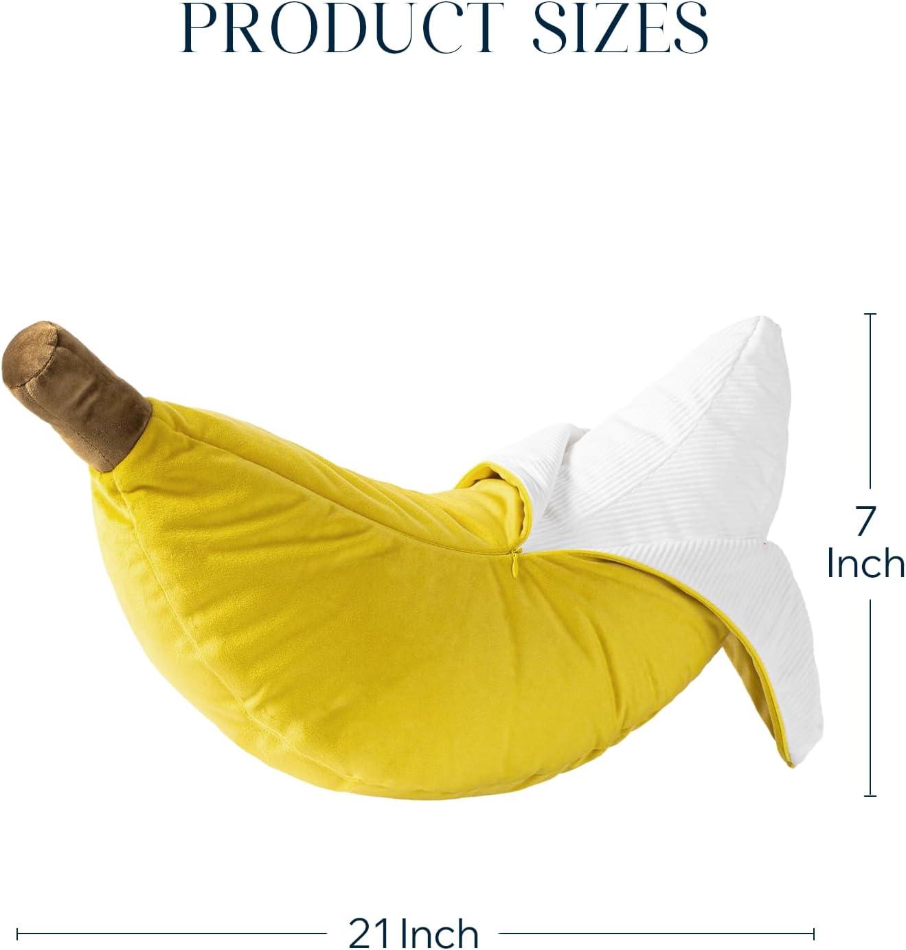 Phantoscope Fruit Shaped Pillows Series Lemon Shaped Throw Pillow, Fun Home Decor of Fruit Themed Shaped Cushions, Decorative Shaped Pillow for Couch Bed and Chair, Yellow, 10 x11.5 inches