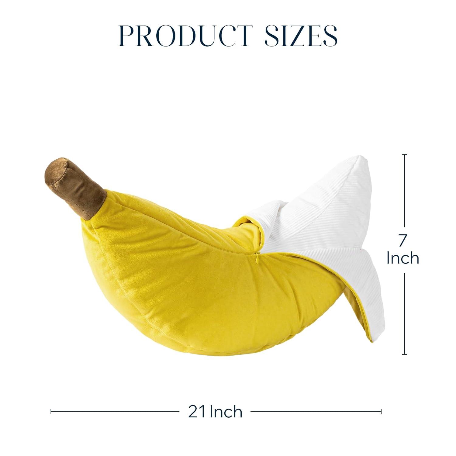 Phantoscope Fruit Shaped Pillows Series Lemon Shaped Throw Pillow, Fun Home Decor of Fruit Themed Shaped Cushions, Decorative Shaped Pillow for Couch Bed and Chair, Yellow, 10 x11.5 inches