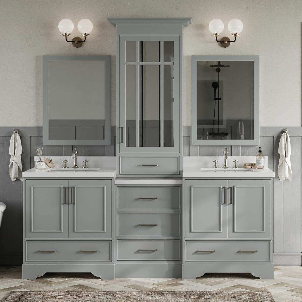 Ariel Stafford 85 in Double Sink Vanity Set in Espresso