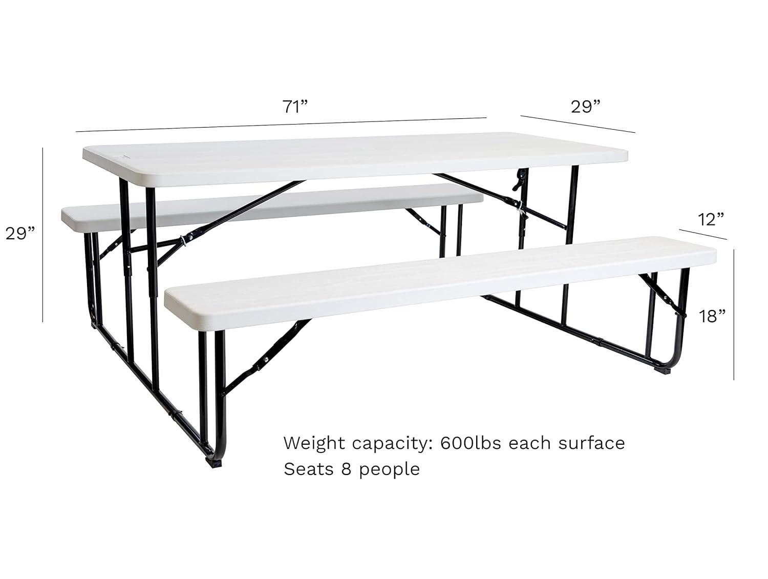 Iceberg Enterprises 72'' Rectangular Portable Folding Table with 2 Chairs