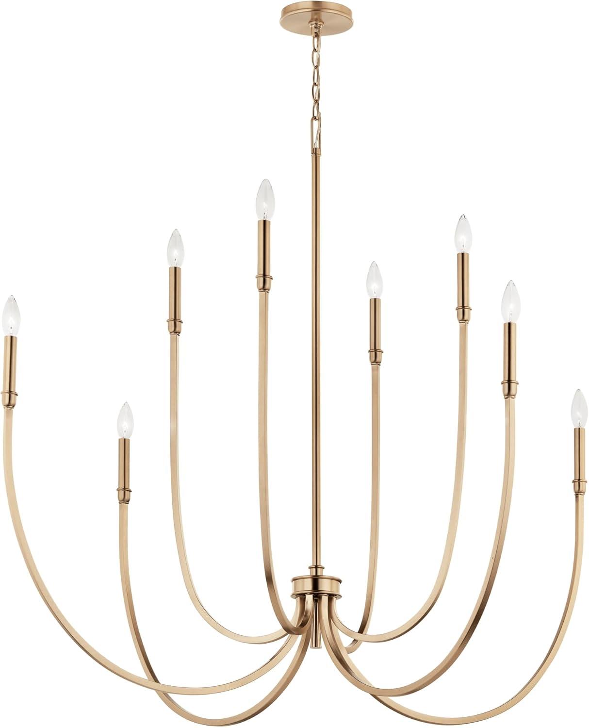 Champagne Bronze 8-Light Candle Style Chandelier