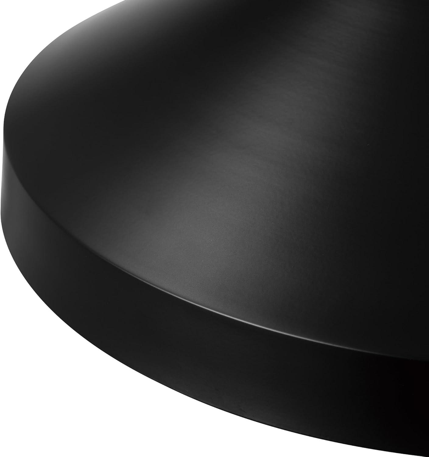 Matte Black Metal 15'' Outdoor Flush Mount Ceiling Light