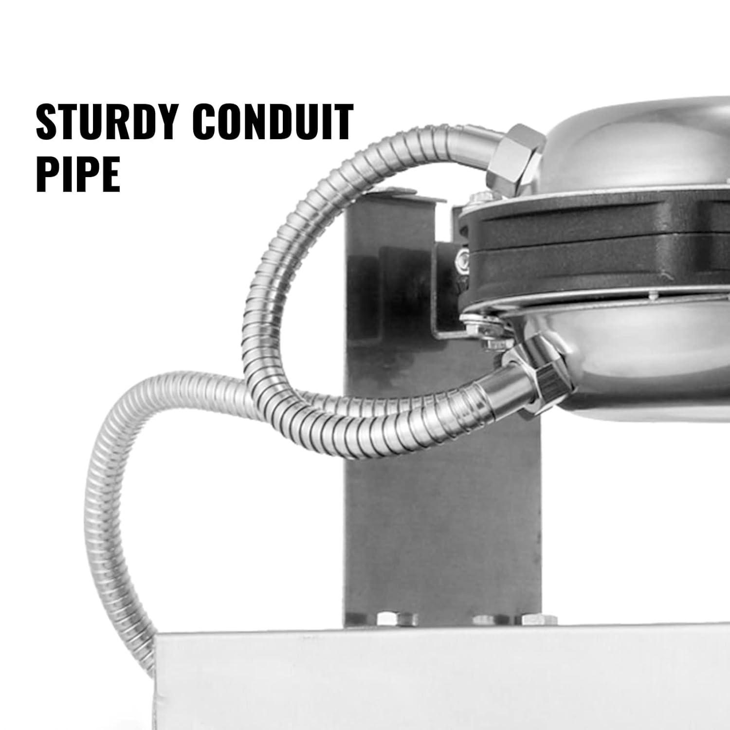 VEVOR Commercial Bubble Waffle Maker, 1400W Egg Bubble Puff Iron w/ 180° Rotatable 2 Pans & Wooden Handles, Stainless Steel Baker w/Non-Stick Teflon Coating, 50-250℃/122-482℉ Adjustable