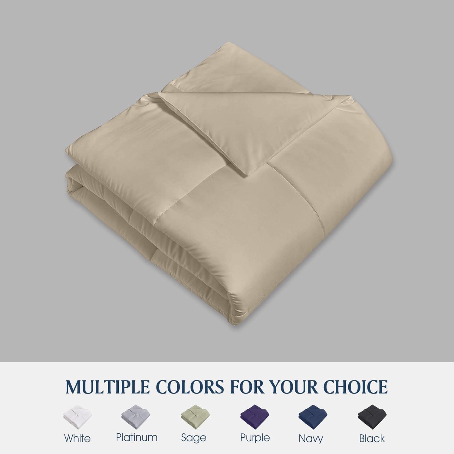 Khaki Twin Reversible Down Alternative Microfiber Comforter