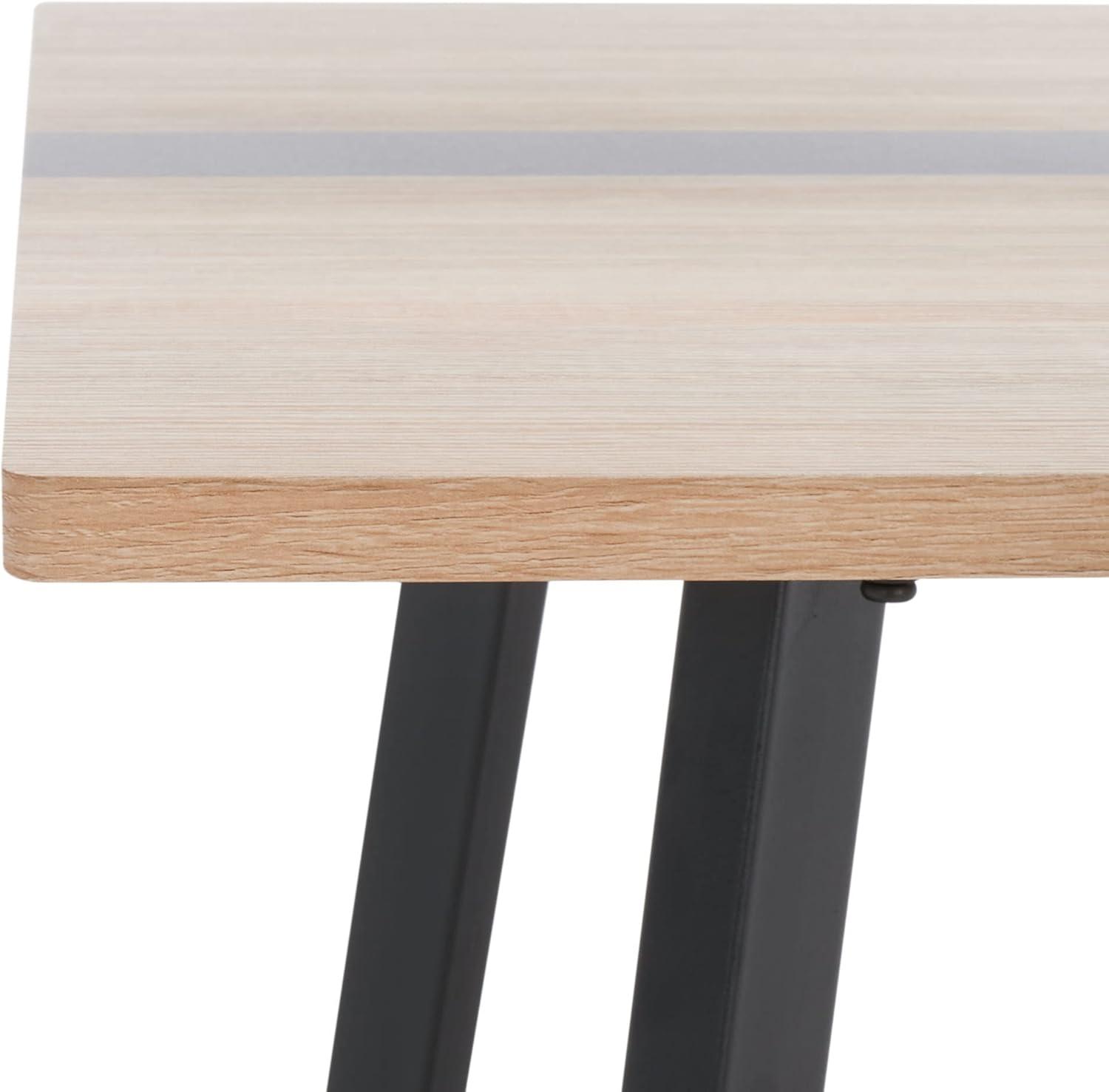 SAFAVIEH Leith Scandinavian Dining Table, Natural/Black (55.1 in. W x 35.4 in. D x 29.9 in. H)