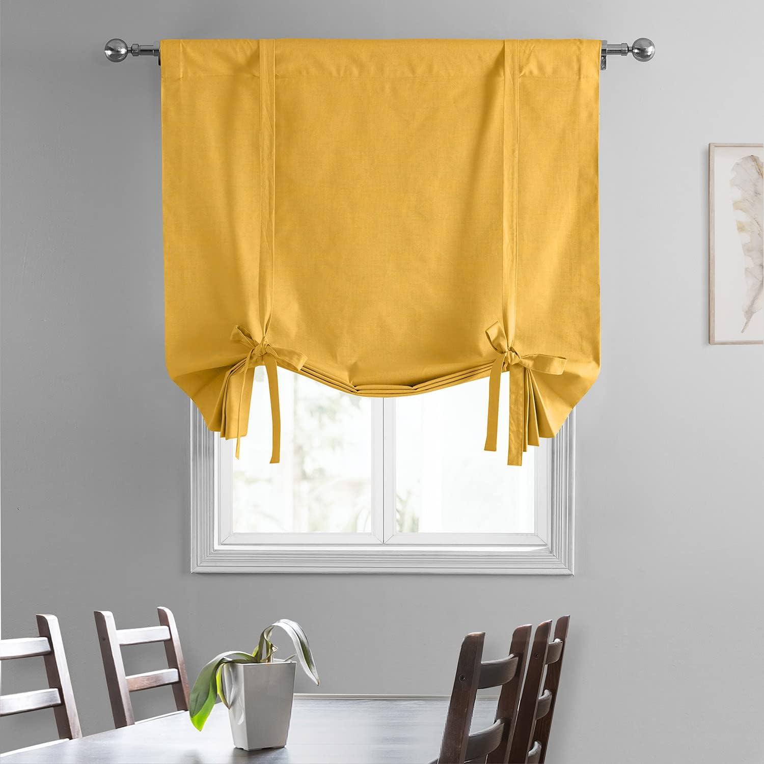 Ochre Cotton Tie-Up Window Shade 46 x 63