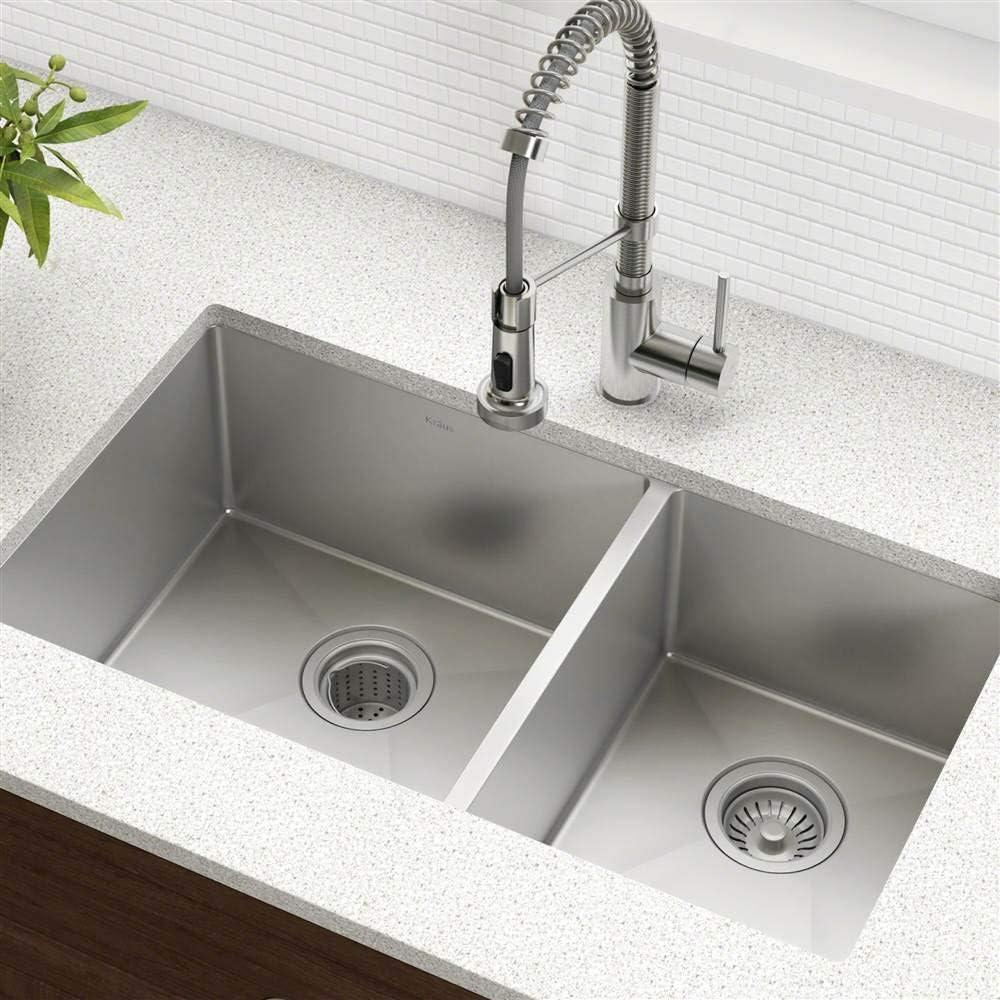 KRAUS Standart PRO™ Undermount 60/40 Double Bowl 16 Gauge Stainless Steel Kitchen Sink