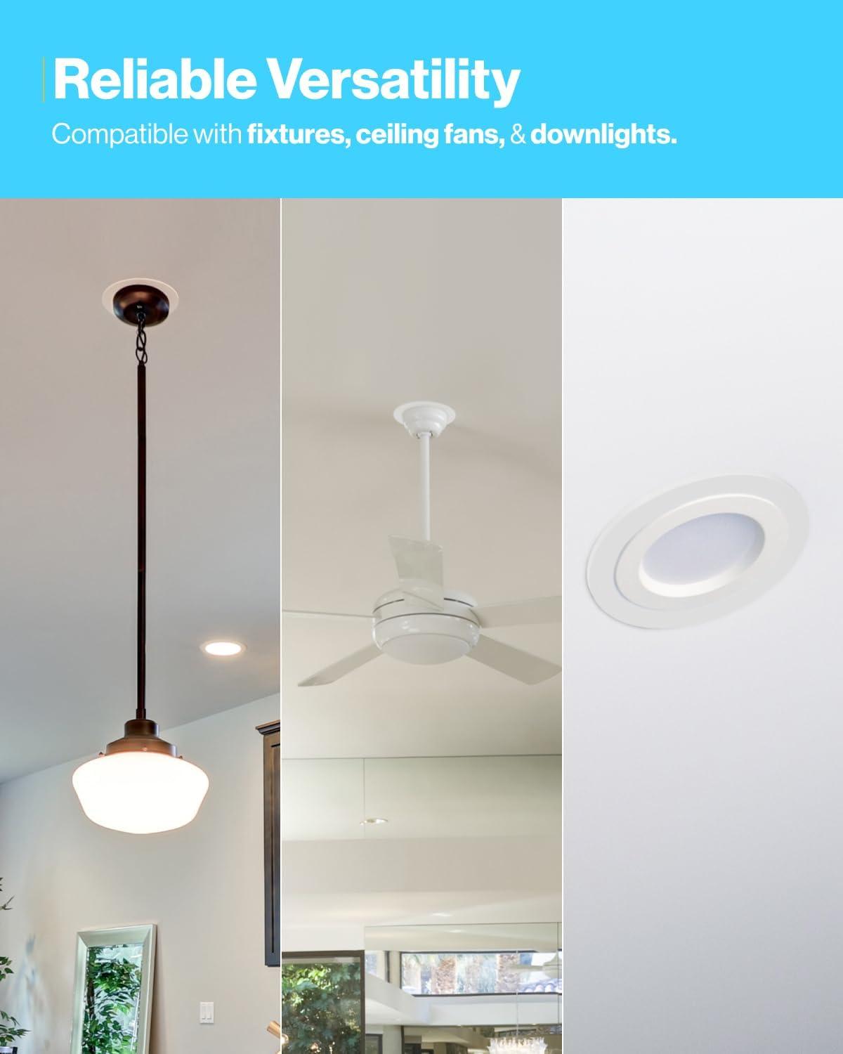 6 Pack Gloss White Goof Trim Ring for 6" Inch Recessed Lighting Trim Can Light Trim for Down Light, Outer Diameter 8 Inches