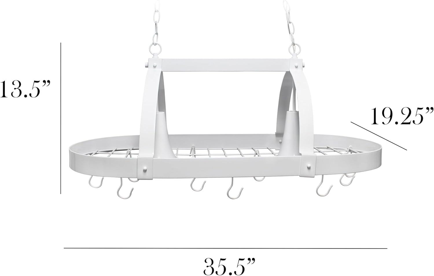 Elegant Designs 2-Light Kitchen Pot Rack with Downlights White