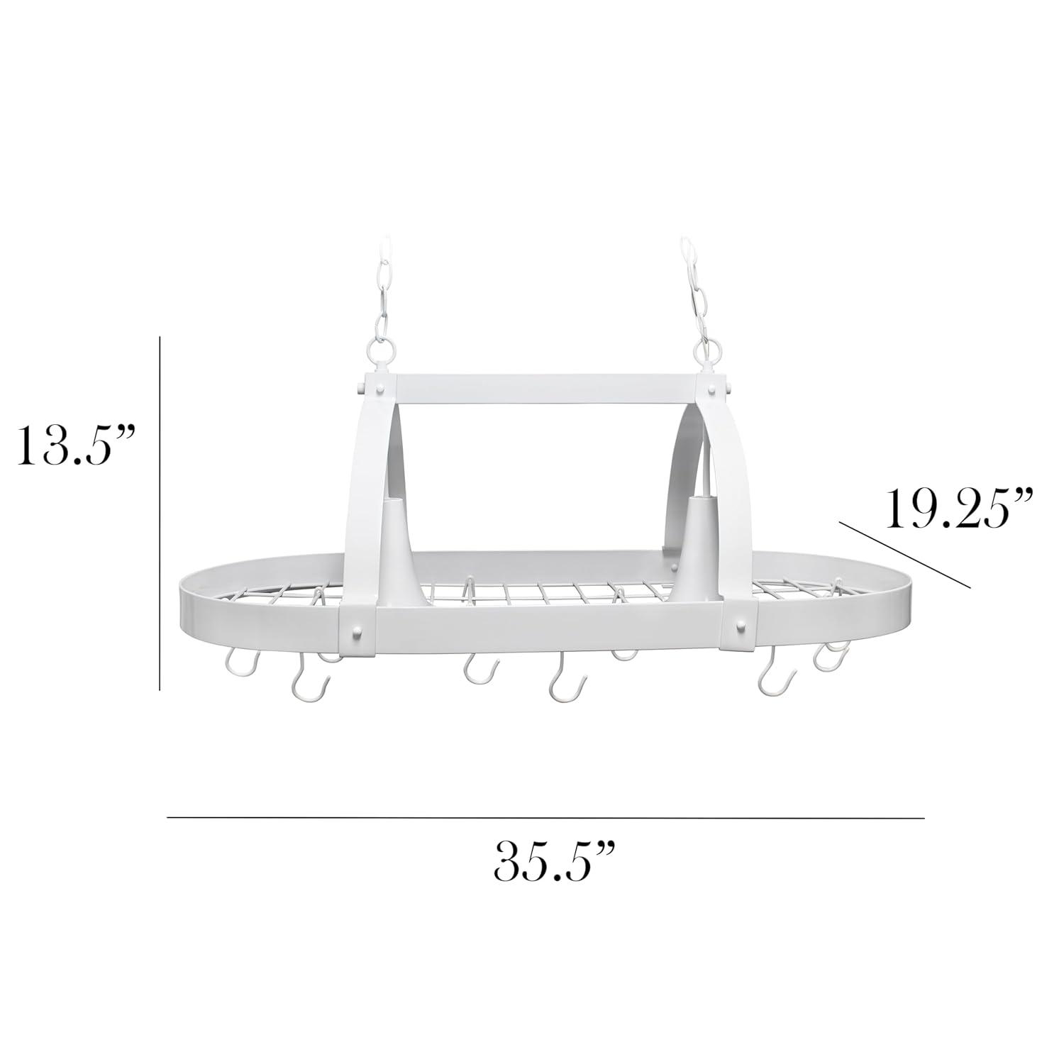 Elegant Designs 2-Light Kitchen Pot Rack with Downlights White