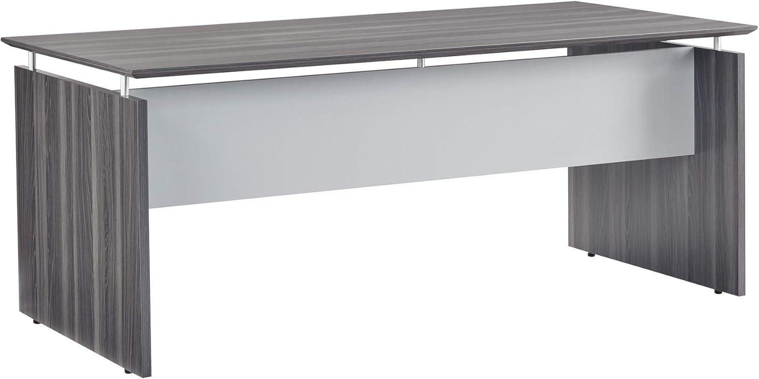 Medina Executive 63" Gray Steel Laminate Straight Desk