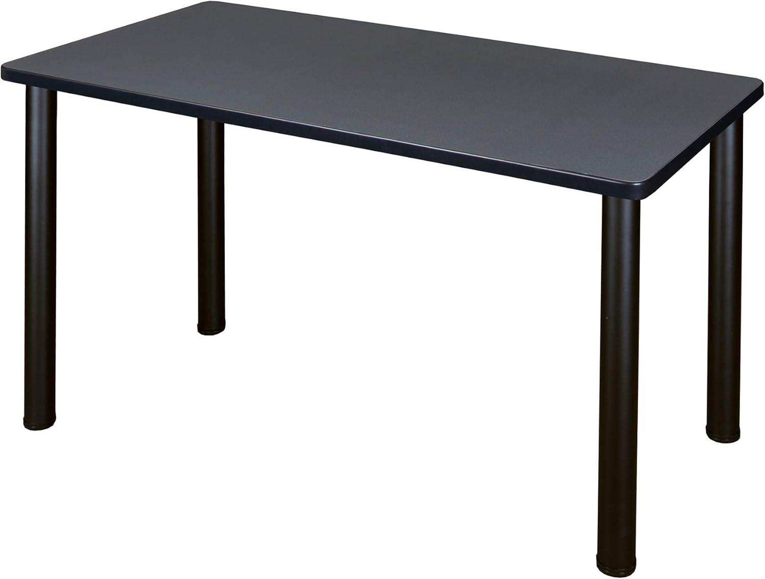 Grey and Black Adjustable Laminate Training Table, 48 x 24 Inch