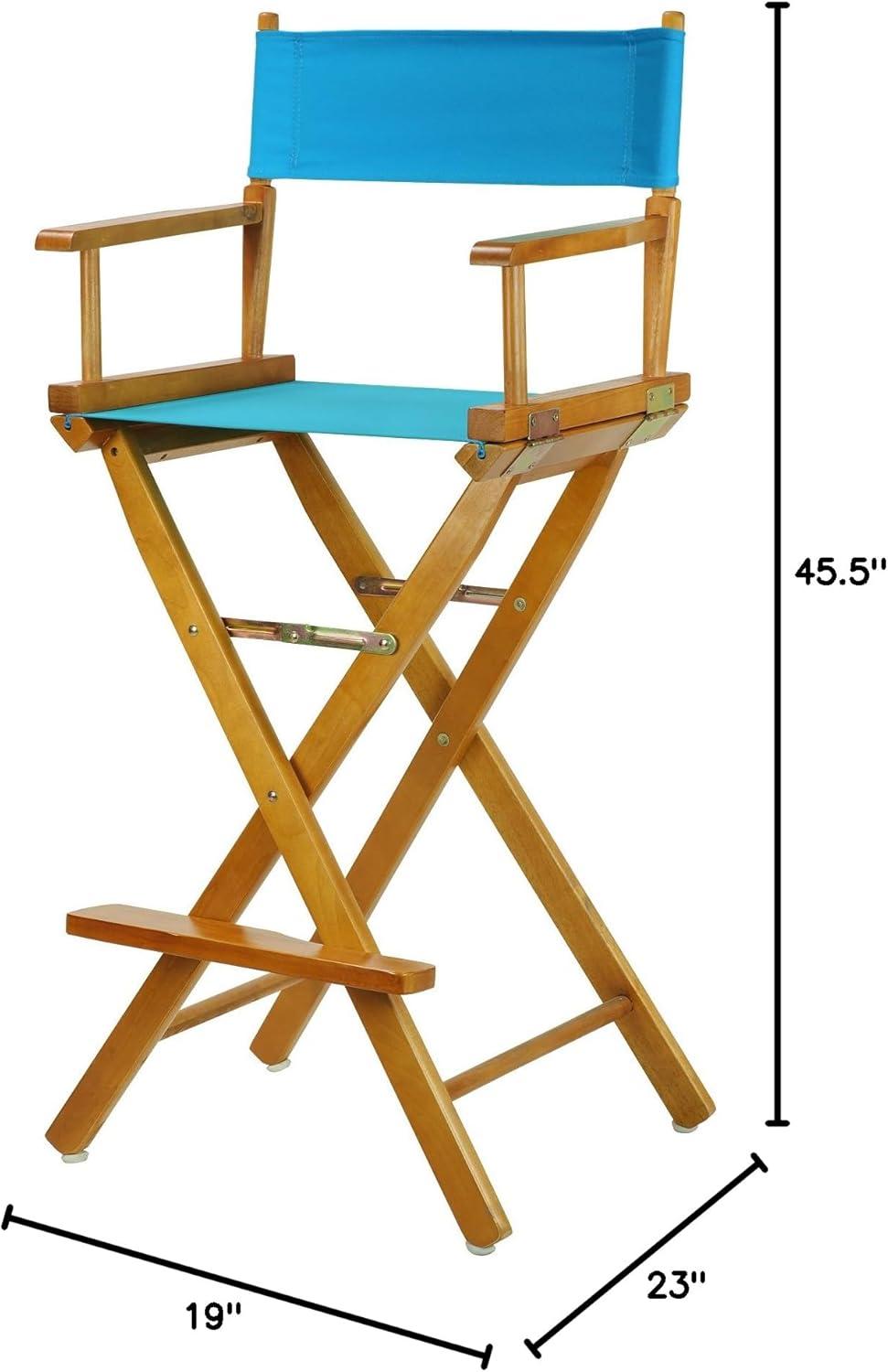 Casual Home 30" Director's Chair Honey Oak Frame-Turquoise Canvas