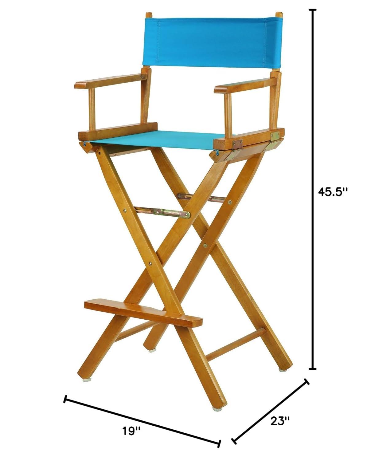 Casual Home 30" Director's Chair Honey Oak Frame-Turquoise Canvas