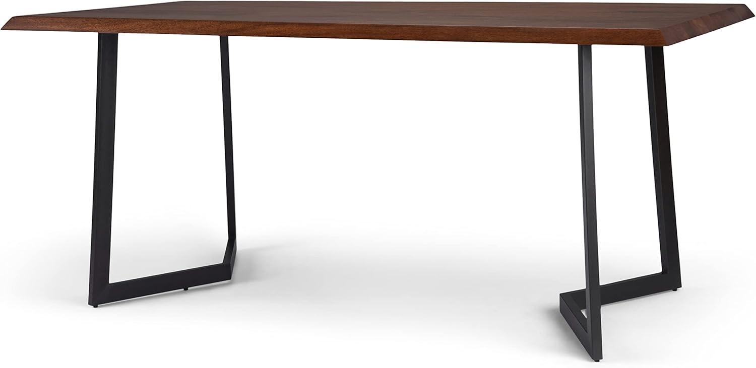 Watkins 72" Dark Brown Mango Wood Industrial Dining Table