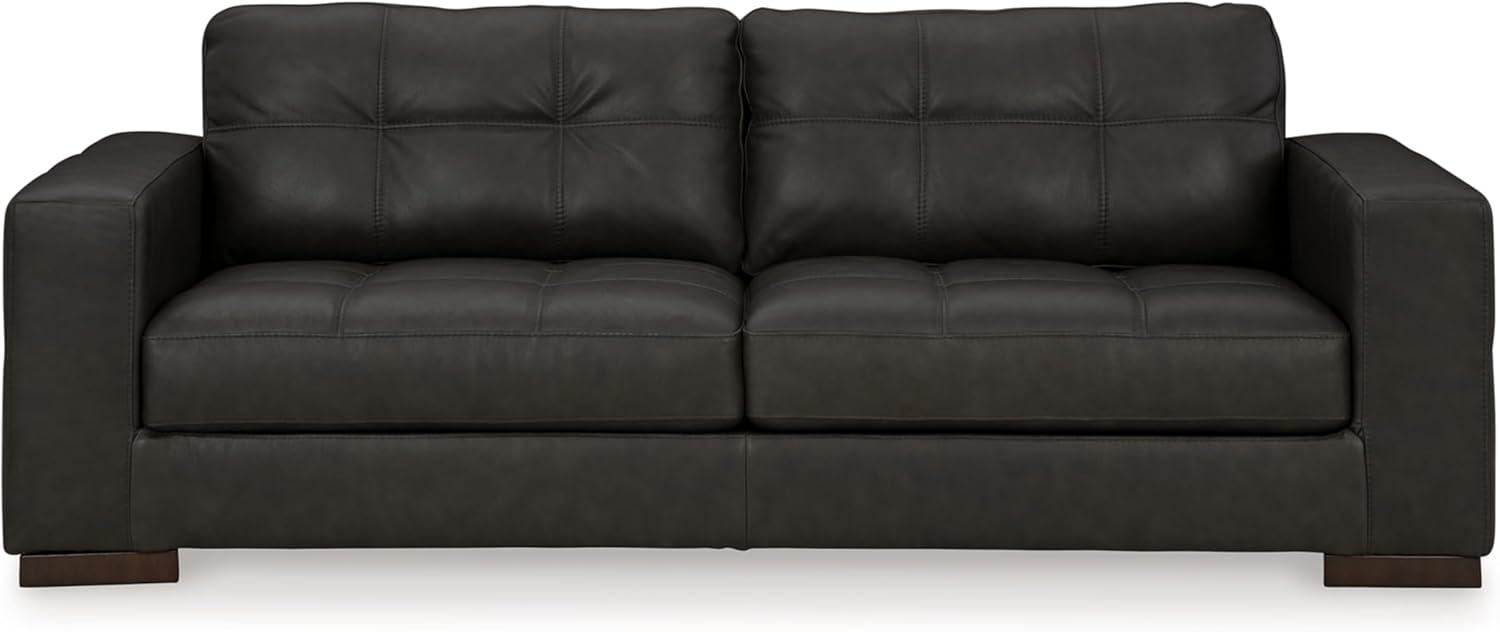 Ashley Furniture Luigi Thunder Sofa with Exposed feet and Faux Wood Finish