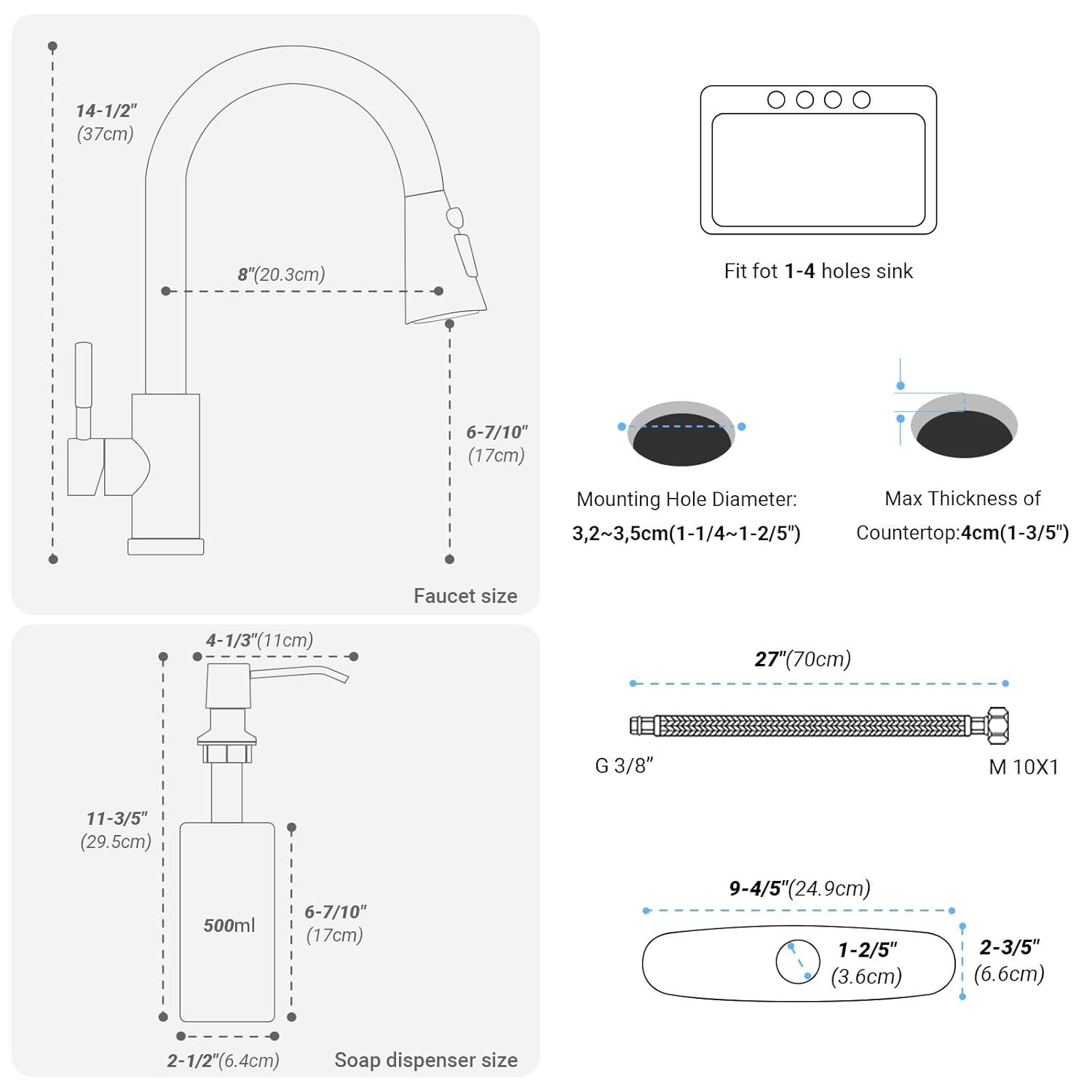ARCORA ARCORA Stainless Steel  Single Handle Pull-Down Sprayer Kitchen Faucet Set with Touchless Sensor AR7100301RB-DC