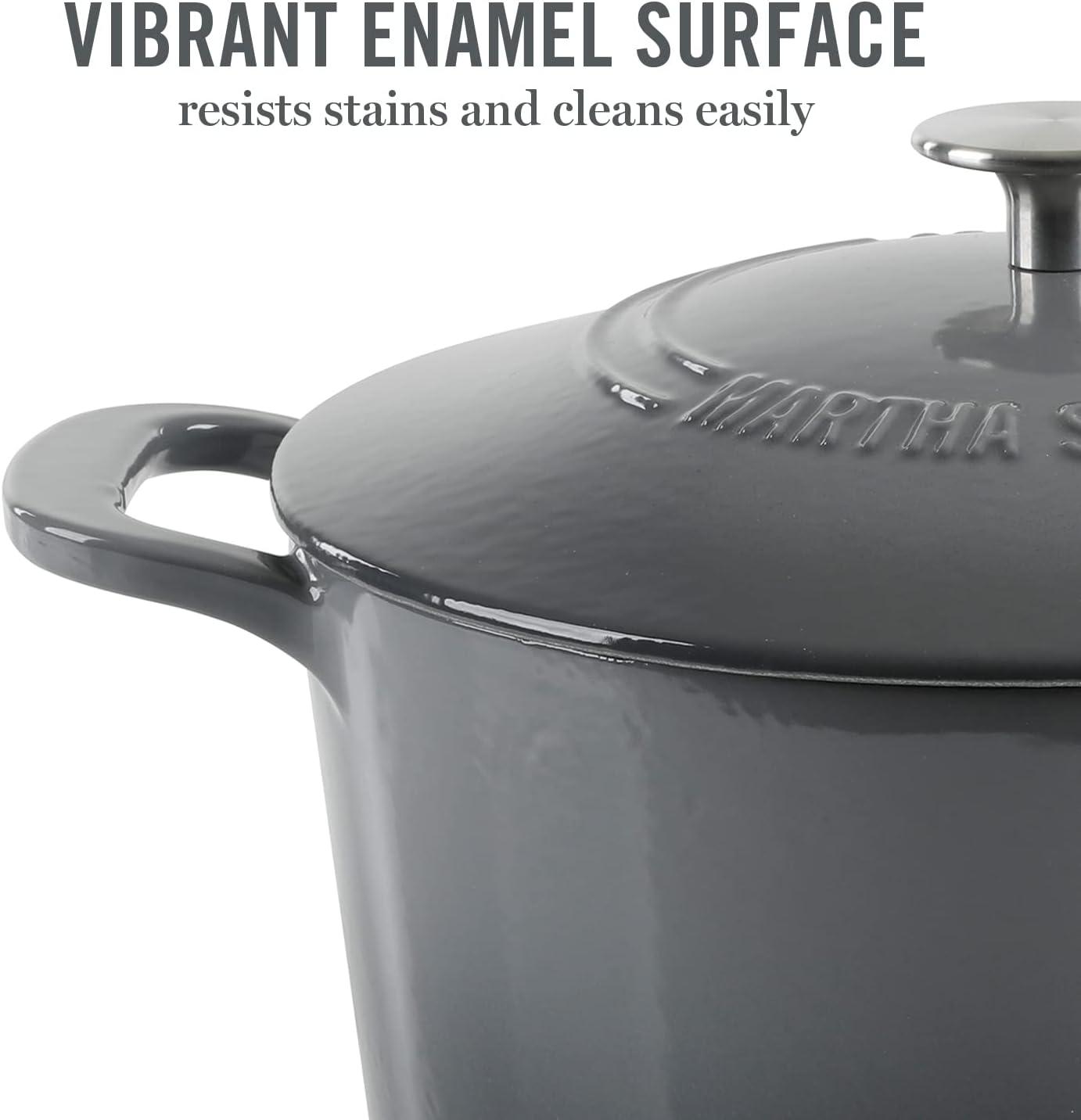 Martha Stewart Martha Stewart Gatwick 7 qt. Cast Iron Round Dutch Oven with Lid