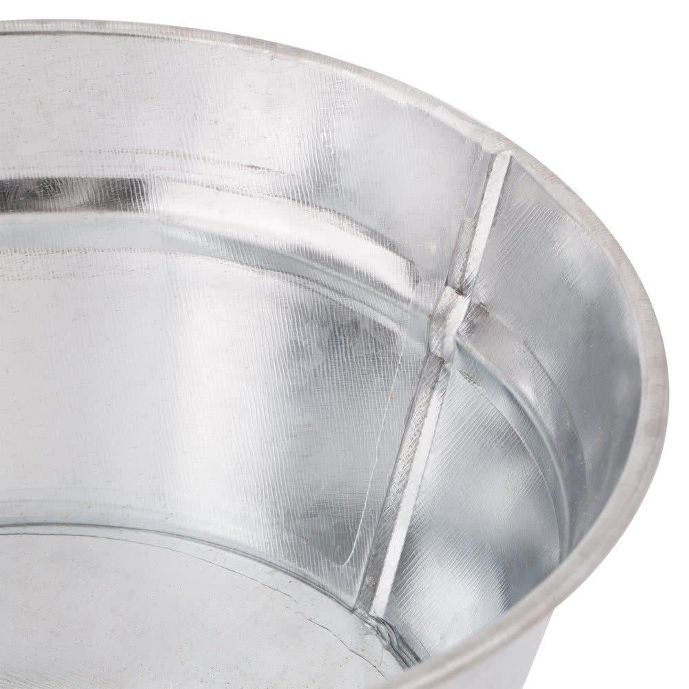 Silver Galvanized Steel Round Tub with Handles