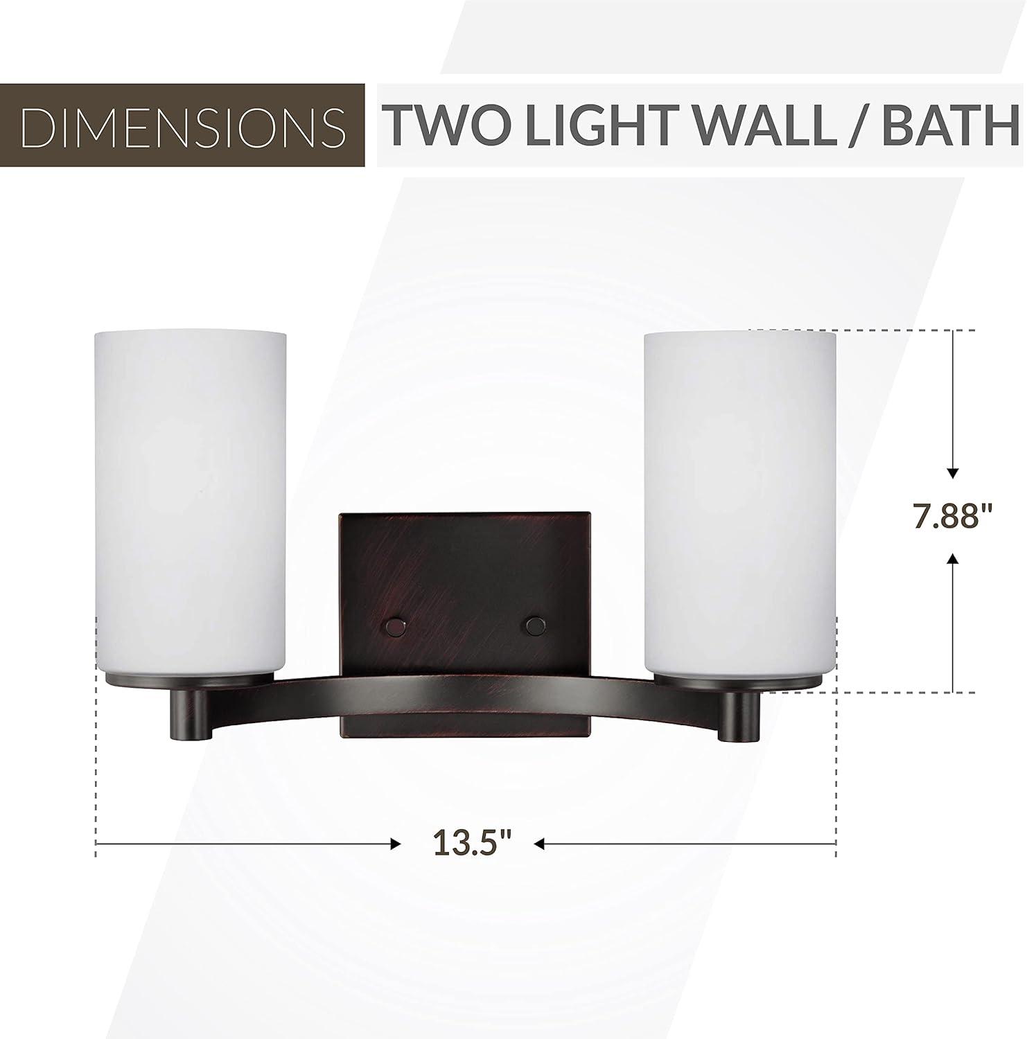 Generation Lighting 4439102EN3-710 Hettinger Two - Light Wall/Bath Vanity Style Fixture, Bronze