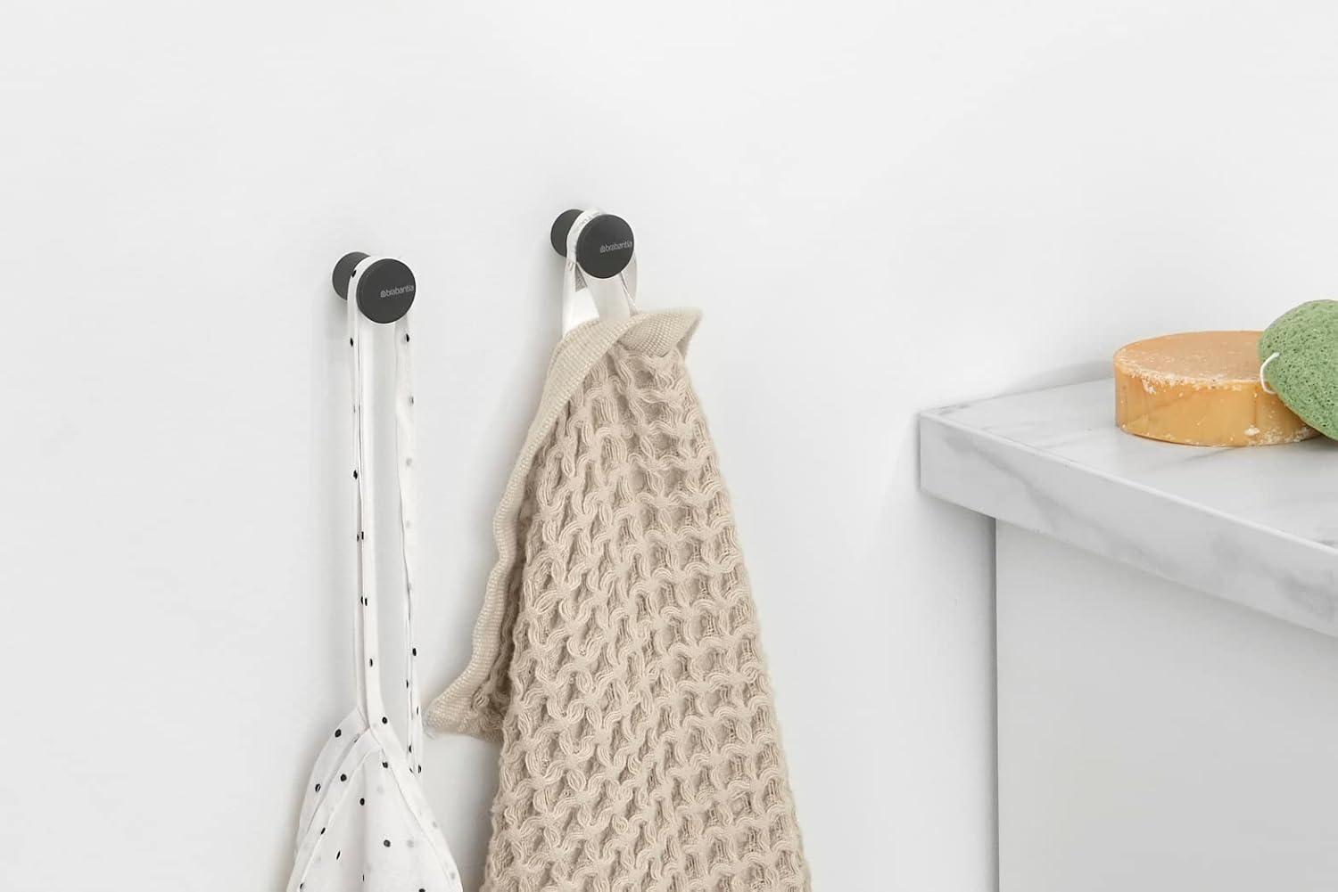 MindSet Knob Robe/Towel Hooks, Set of 2, in Mineral Infinite Gray