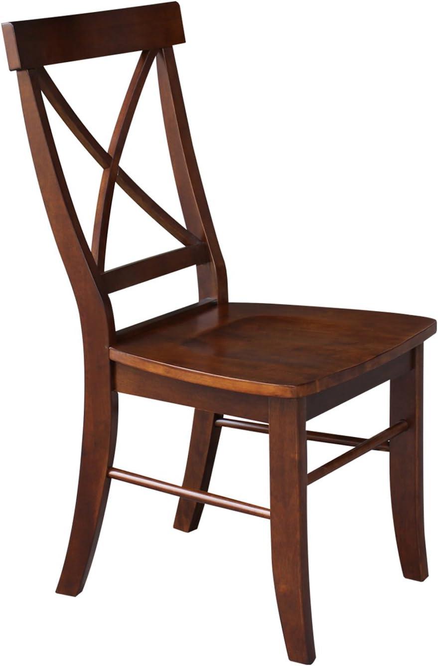 Set of 2 X Back Chairs with Solid Wood - International Concepts