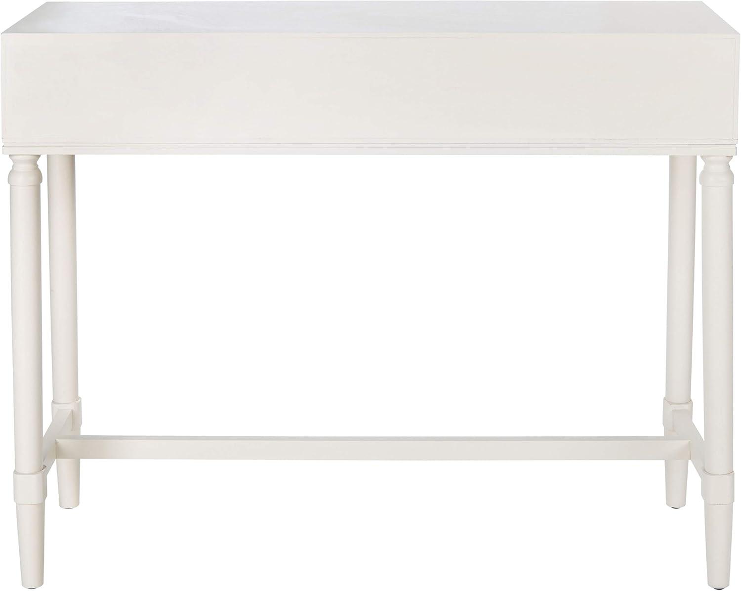 Riviera Elegance White 2-Drawer Carved Console Table with Storage