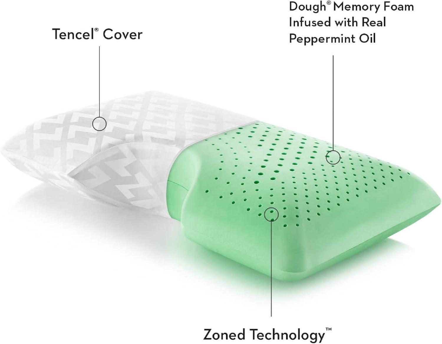 Queen Green Memory Foam Pillow with Peppermint Infusion