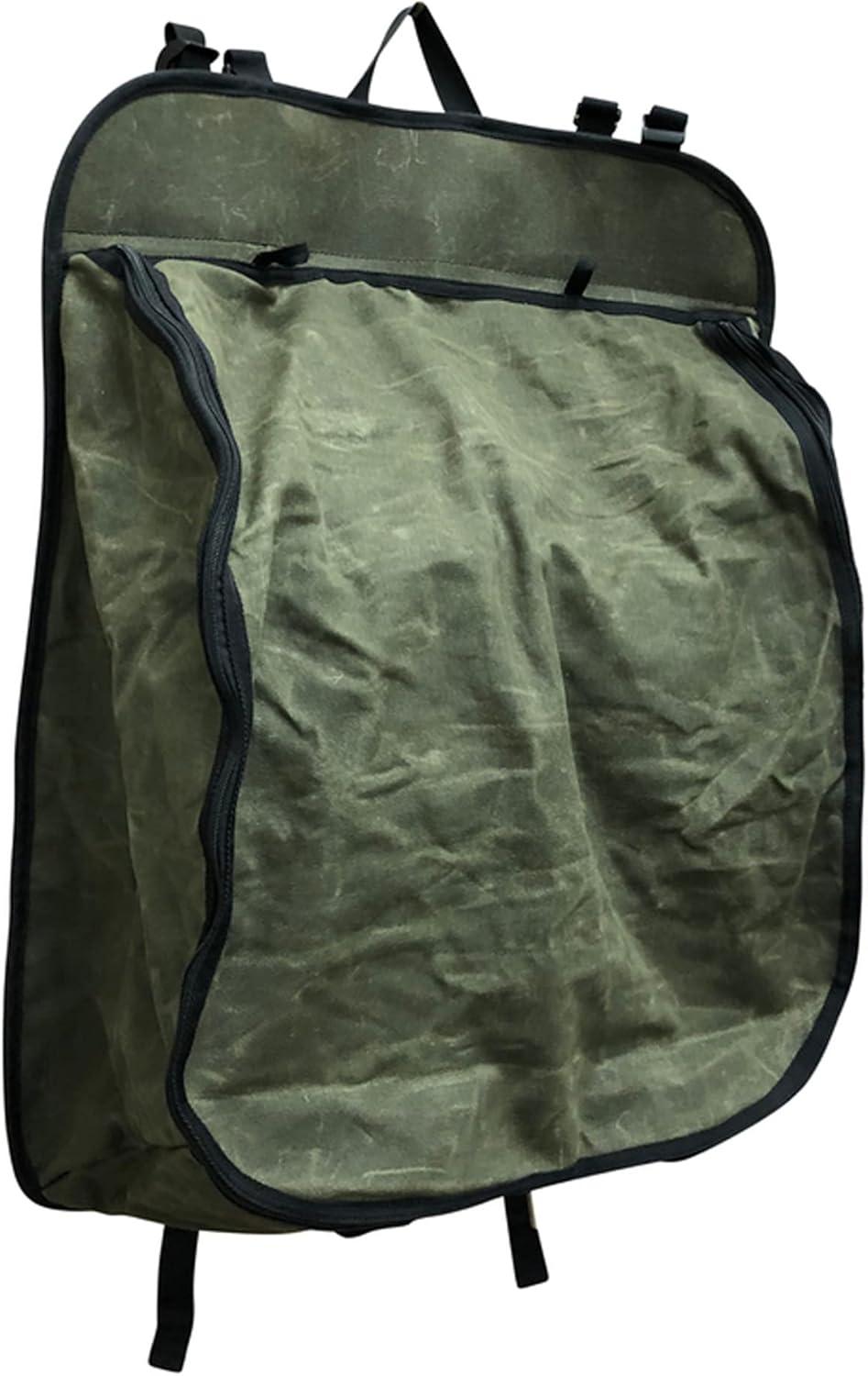 Green Waxed Canvas Camping Gear Storage Bag with 8 Pockets