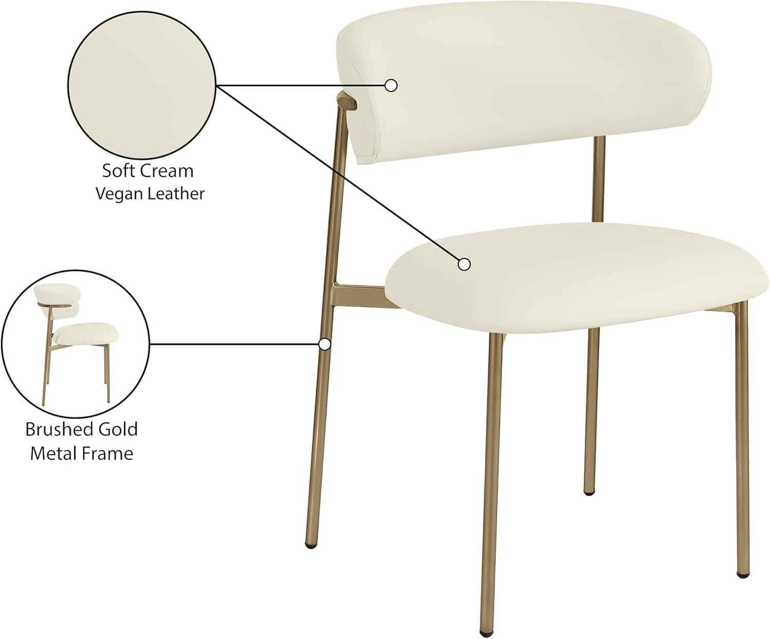 Meridian Furniture Lupita Cream Vegan Leather Dining Chair (Set of 2)