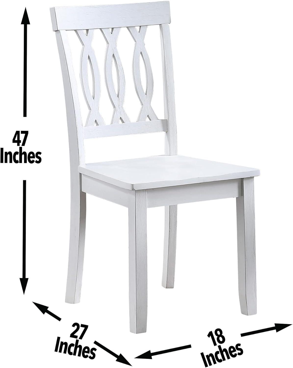 Set of 2 18" Naples Side Chairs White - Steve Silver Co.: Rubberwood, High Back, Armless Design, CARB Certified