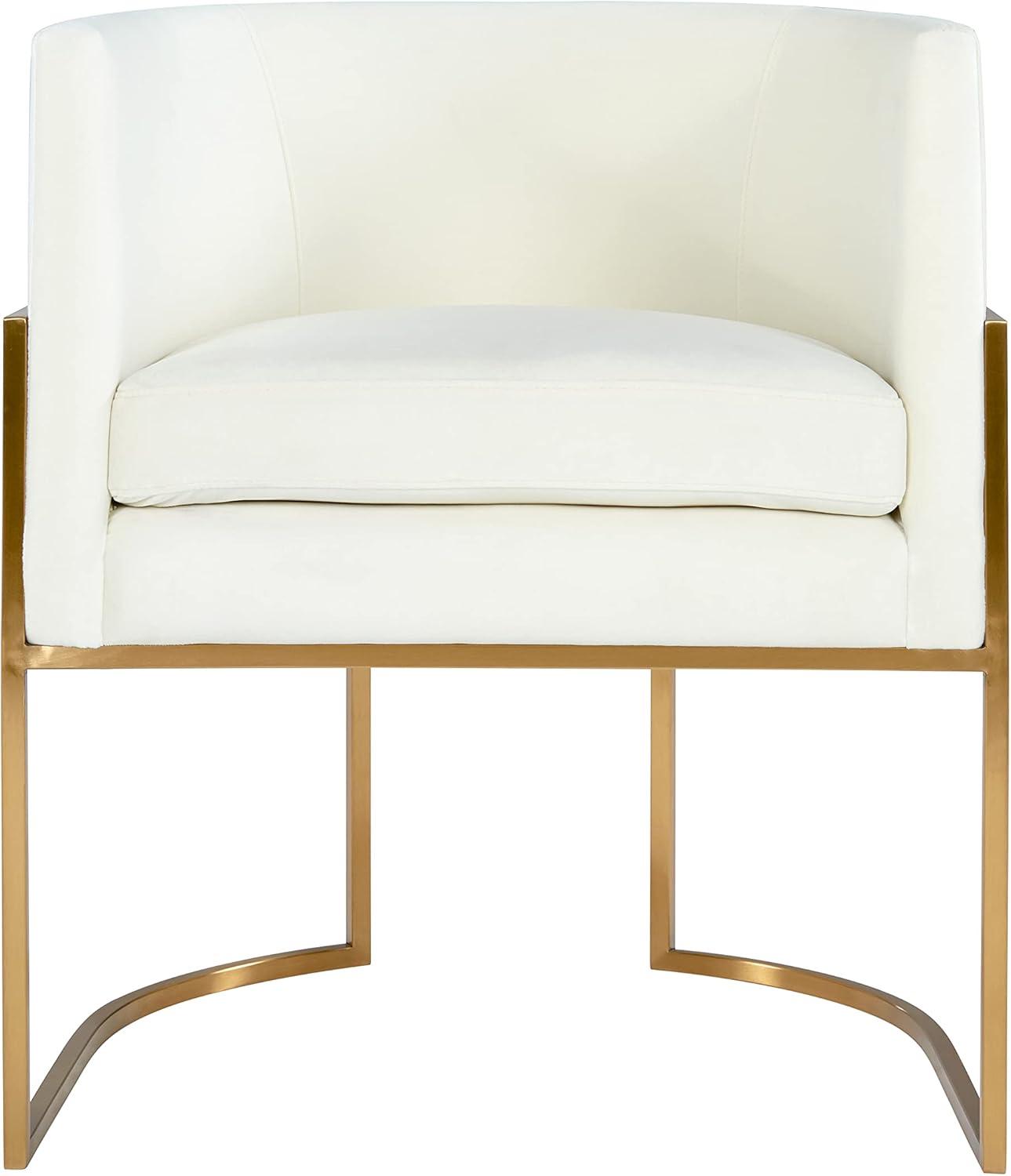 TOV Furniture Giselle 19" Transitional Velvet Dining Chair in White