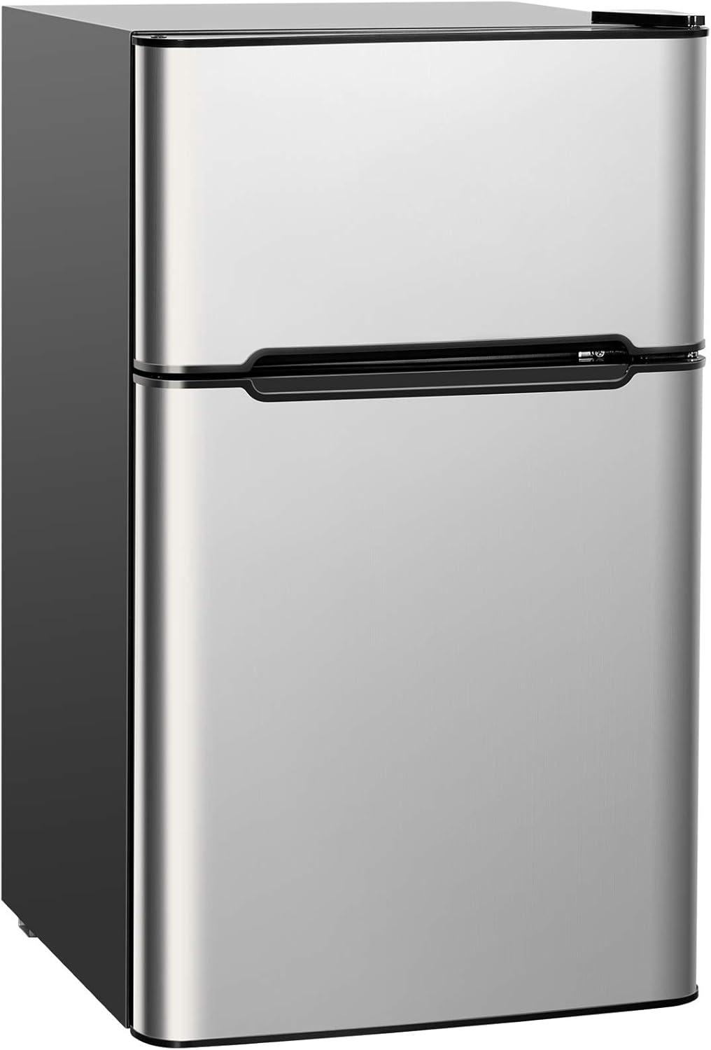 Costway Costway 3.2 Cubic Feet Portable Freestanding Mini Fridge with Freezer