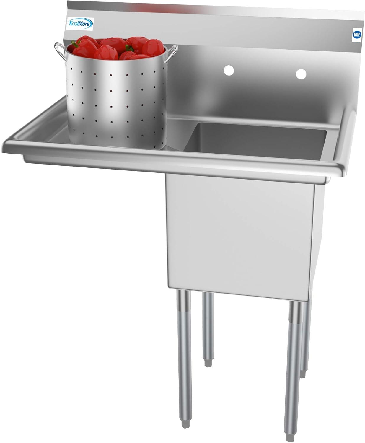 Stainless Steel Commercial Kitchen Utility Sink with Drainboard